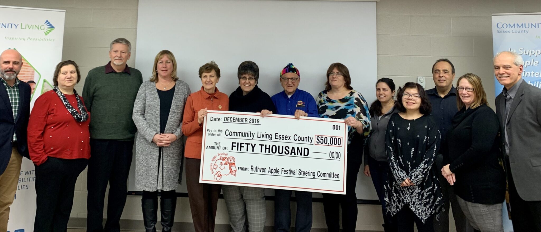 Ruthven Apple Festival Cheque Presentation Community Living Essex County